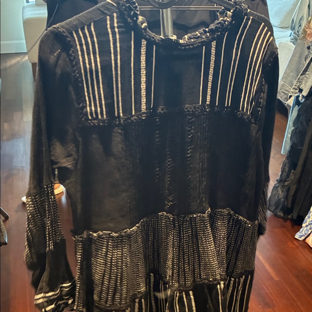 Zara Black Dress with White Pinstripe Detail - Picture 7 of 7